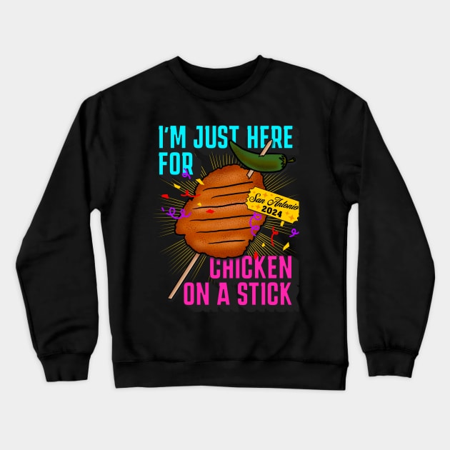 Chicken on a Stick Crewneck Sweatshirt by TheCraftyDrunkCo